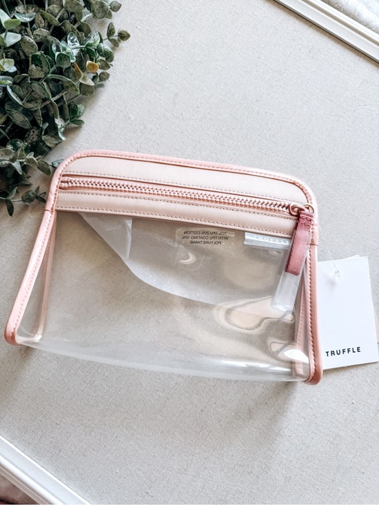 Truffle Collection Handbags - Truffle Clarity Small Clear Travel Cosmetic Pouch Rosé TSA Friendly